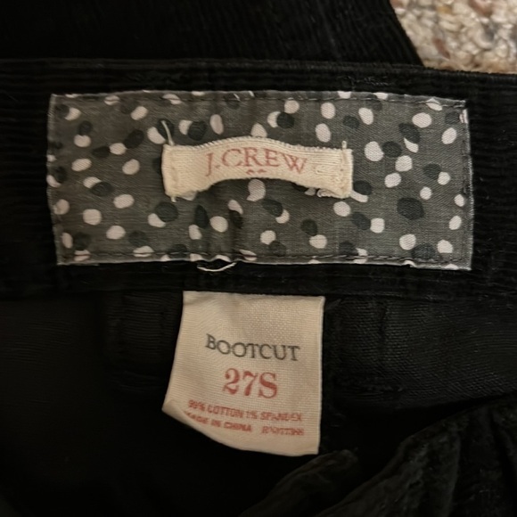 J. Crew Black Cords Size 27 Short Bootcut - Picture 2 of 3